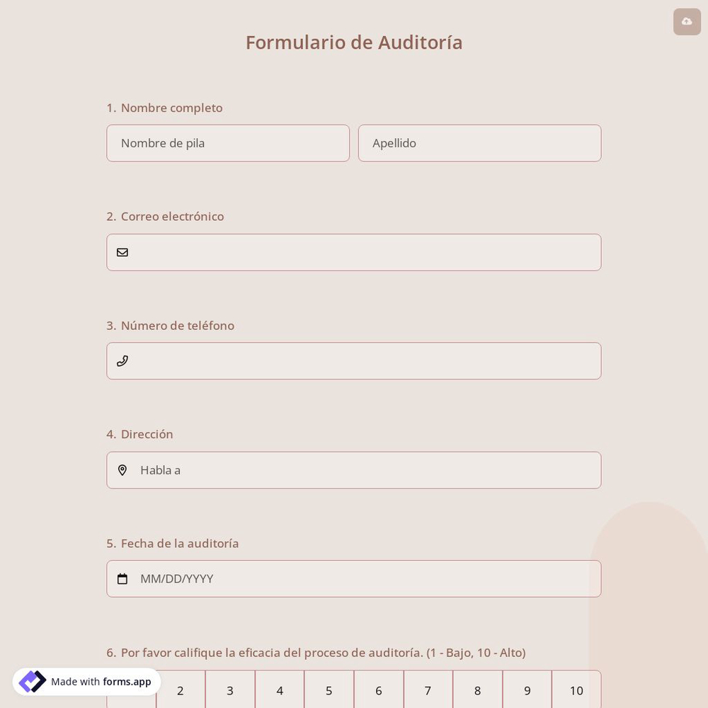 Formulario de Auditoría