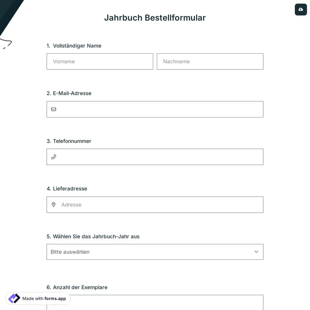 Jahrbuch Bestellformular