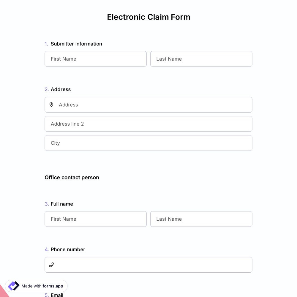 Electronic Claim Form