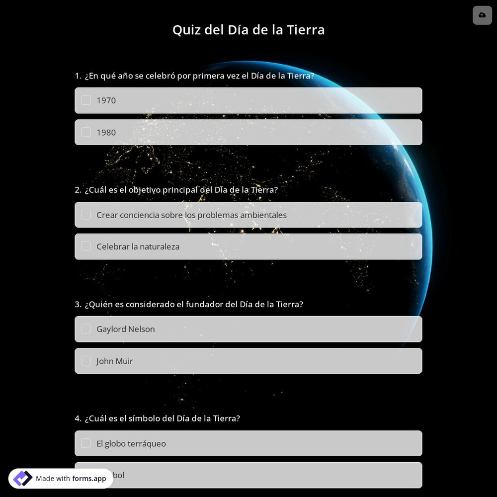 Quiz del Día de la Tierra