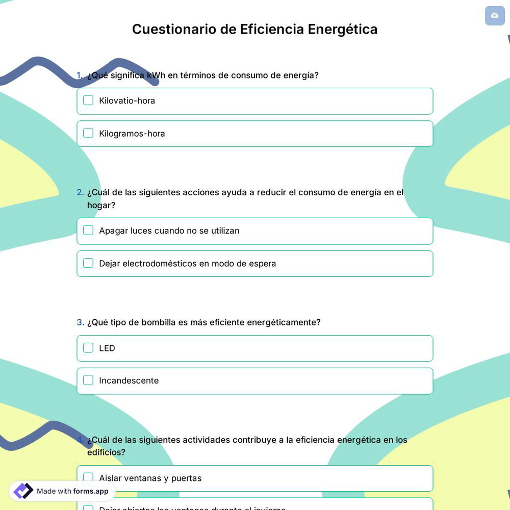 Cuestionario de Eficiencia Energética