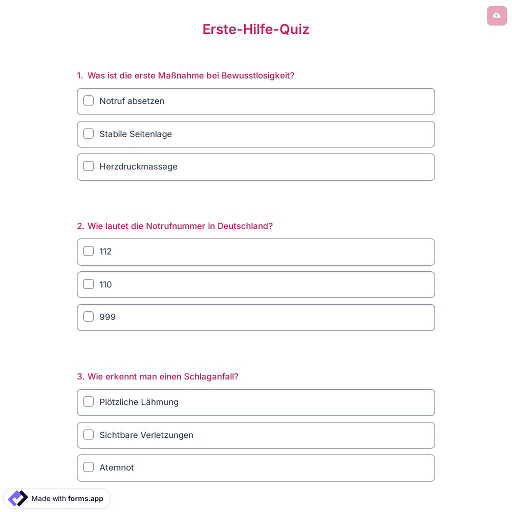Erste-Hilfe-Quiz