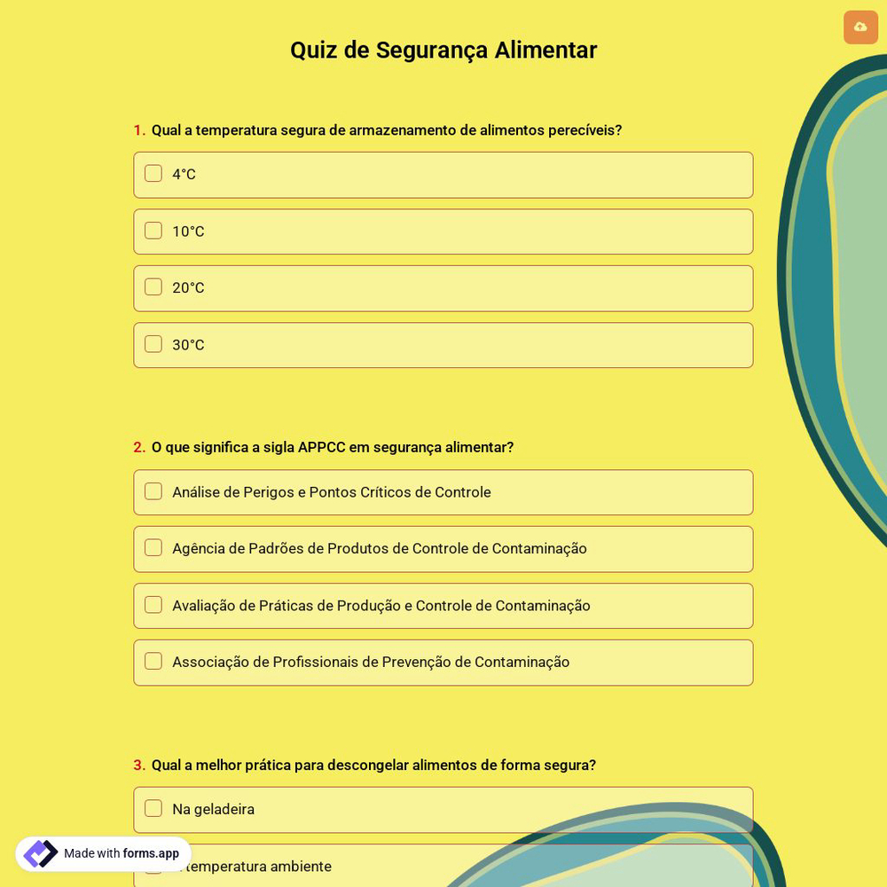 Quiz de Segurança Alimentar