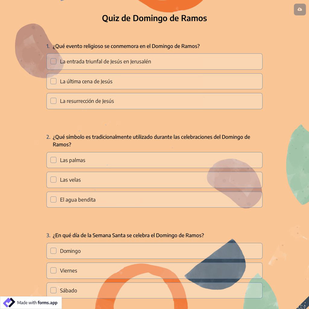 Quiz de Domingo de Ramos