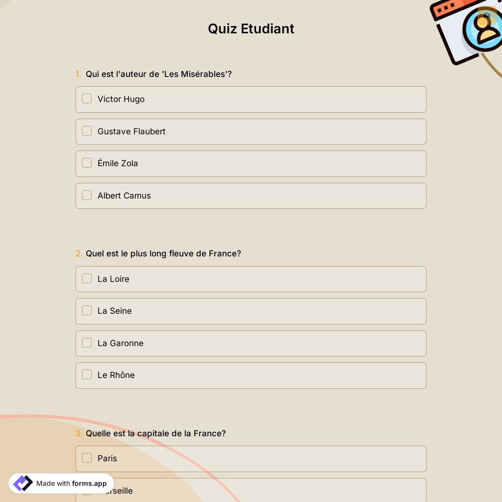 Quiz Etudiant