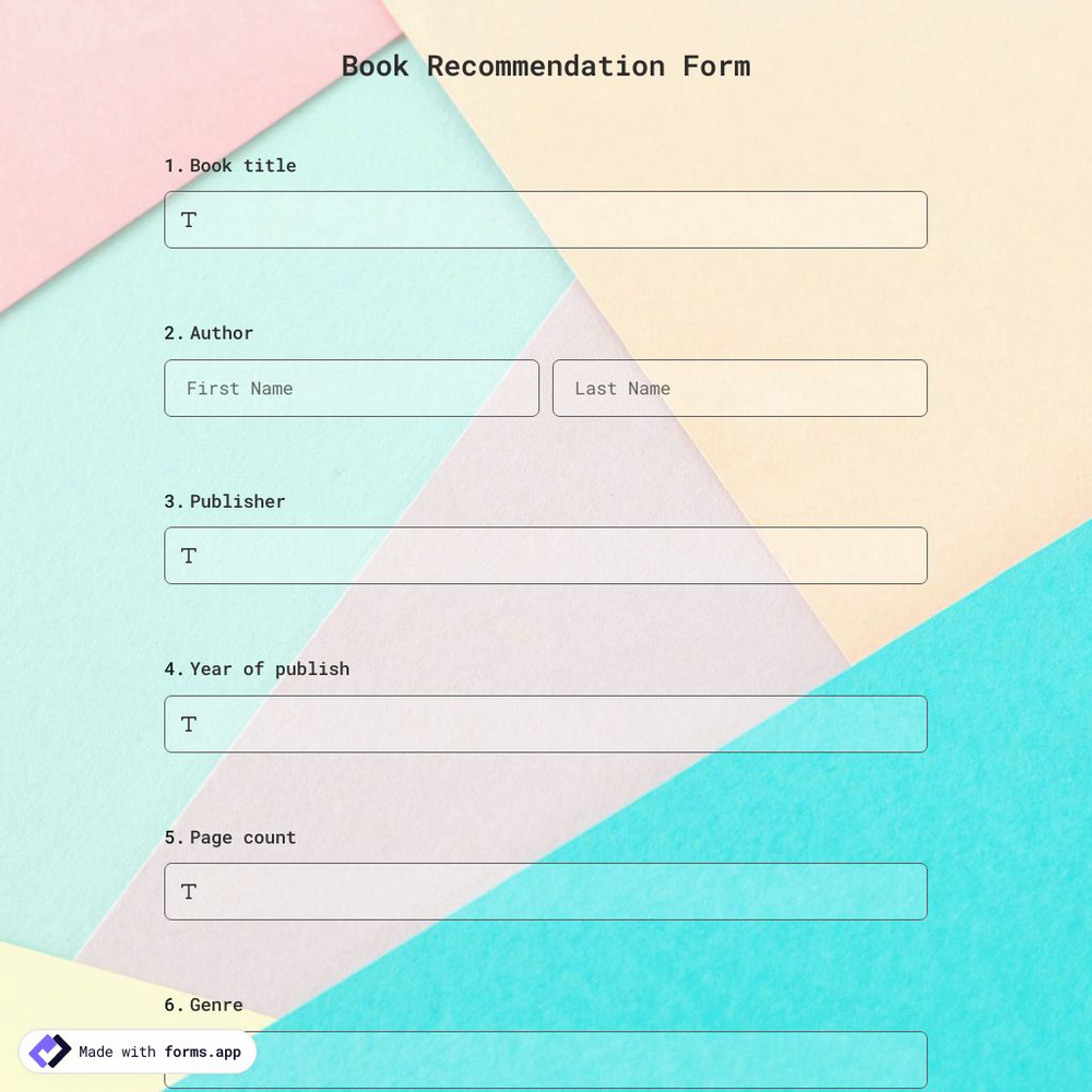 Book Recommendation Form