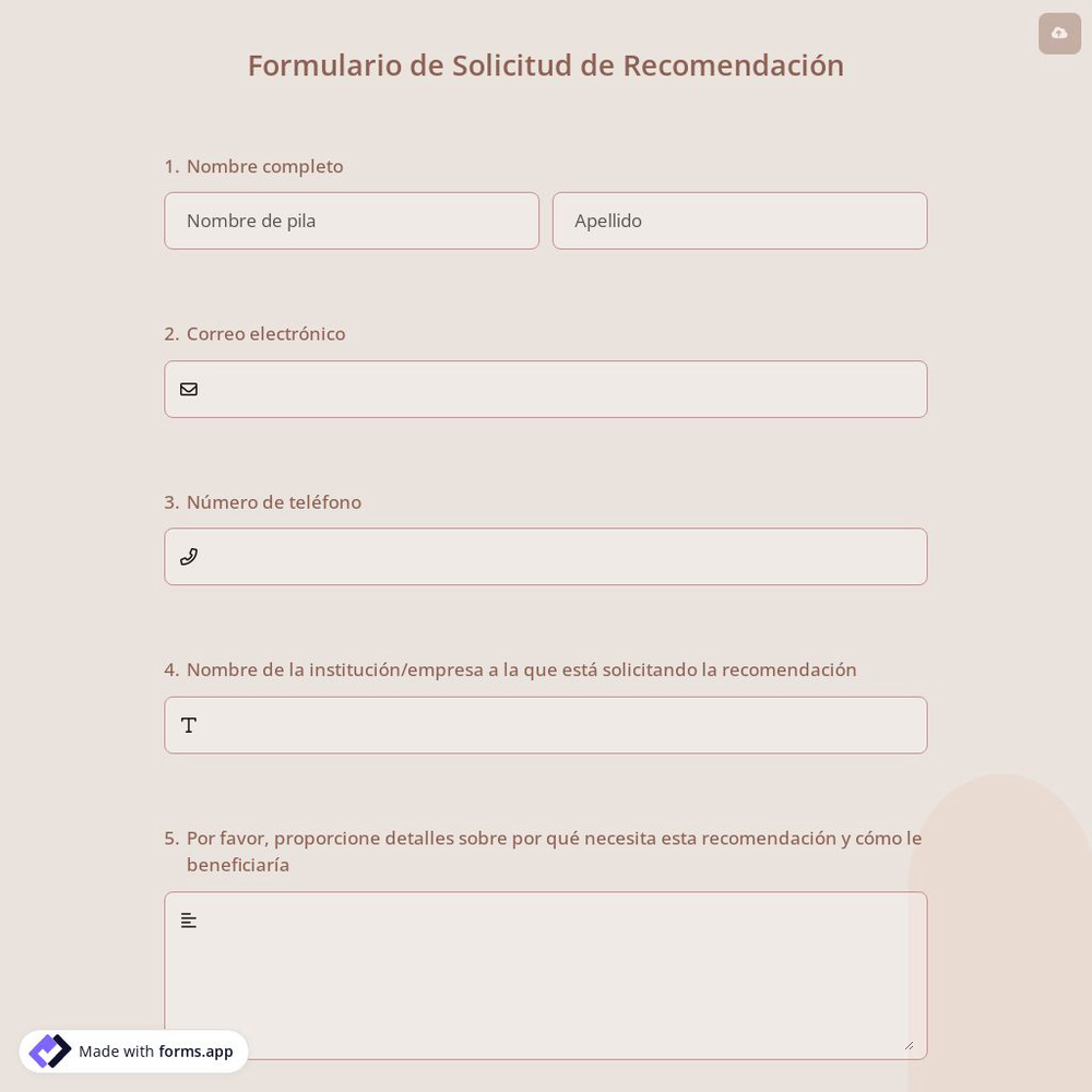 Formulario de Solicitud de Recomendación