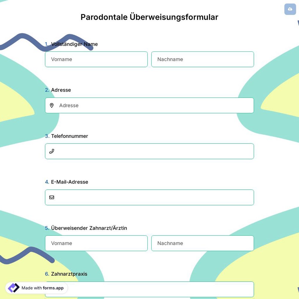 Parodontale Überweisungsformular