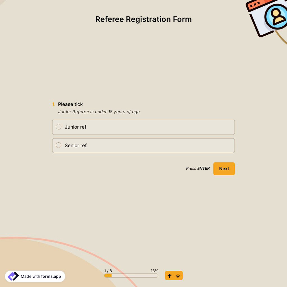 Referee Registration Form