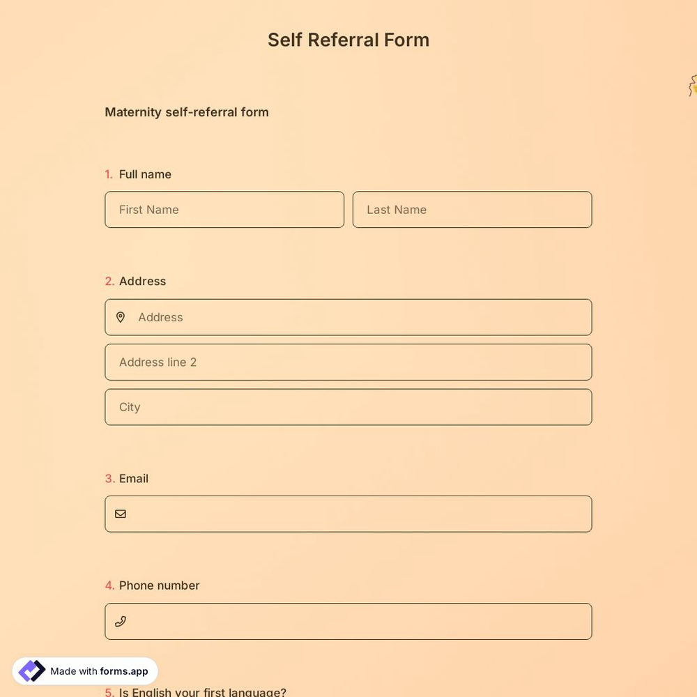 Self Referral Form