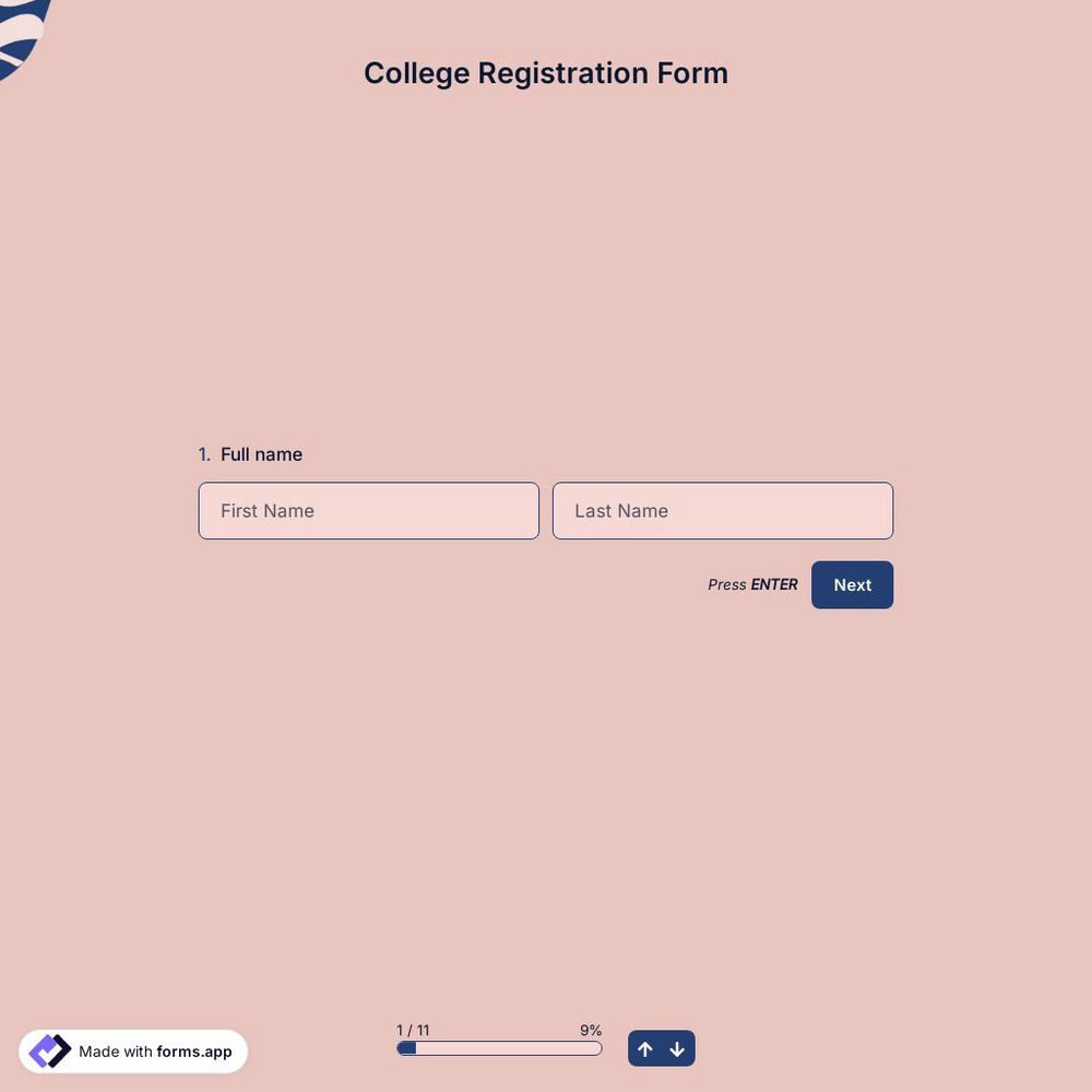 College Registration Form