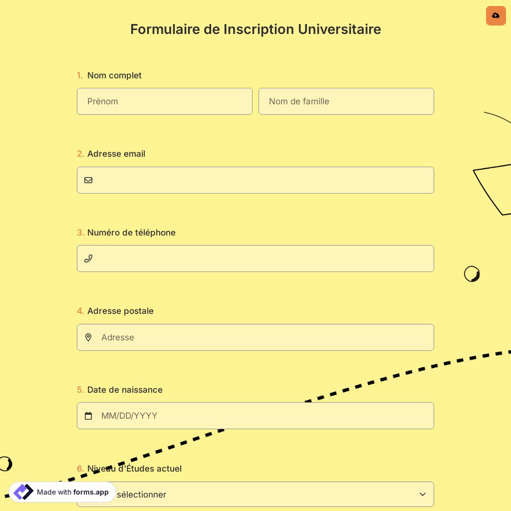 Formulaire de Inscription Universitaire