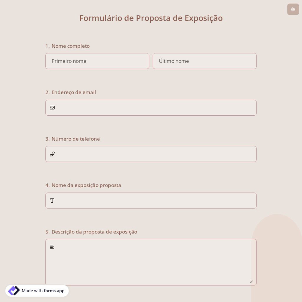 Formulário de Proposta de Exposição