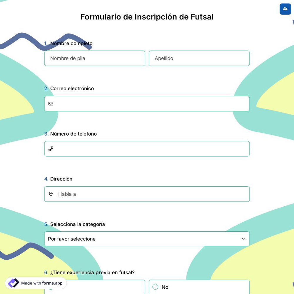 Formulario de Inscripción de Futsal