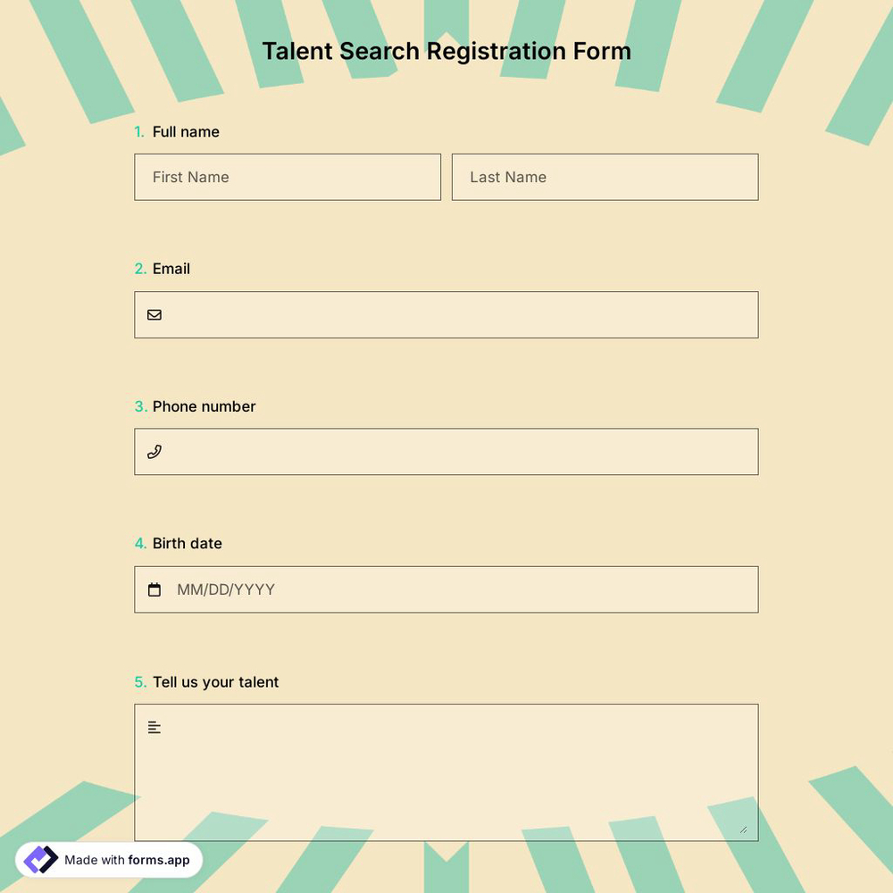 Talent Search Registration Form