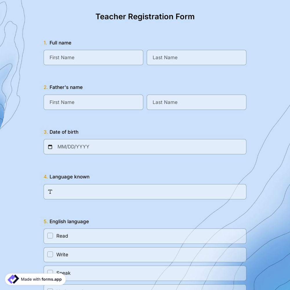 Teacher Registration Form