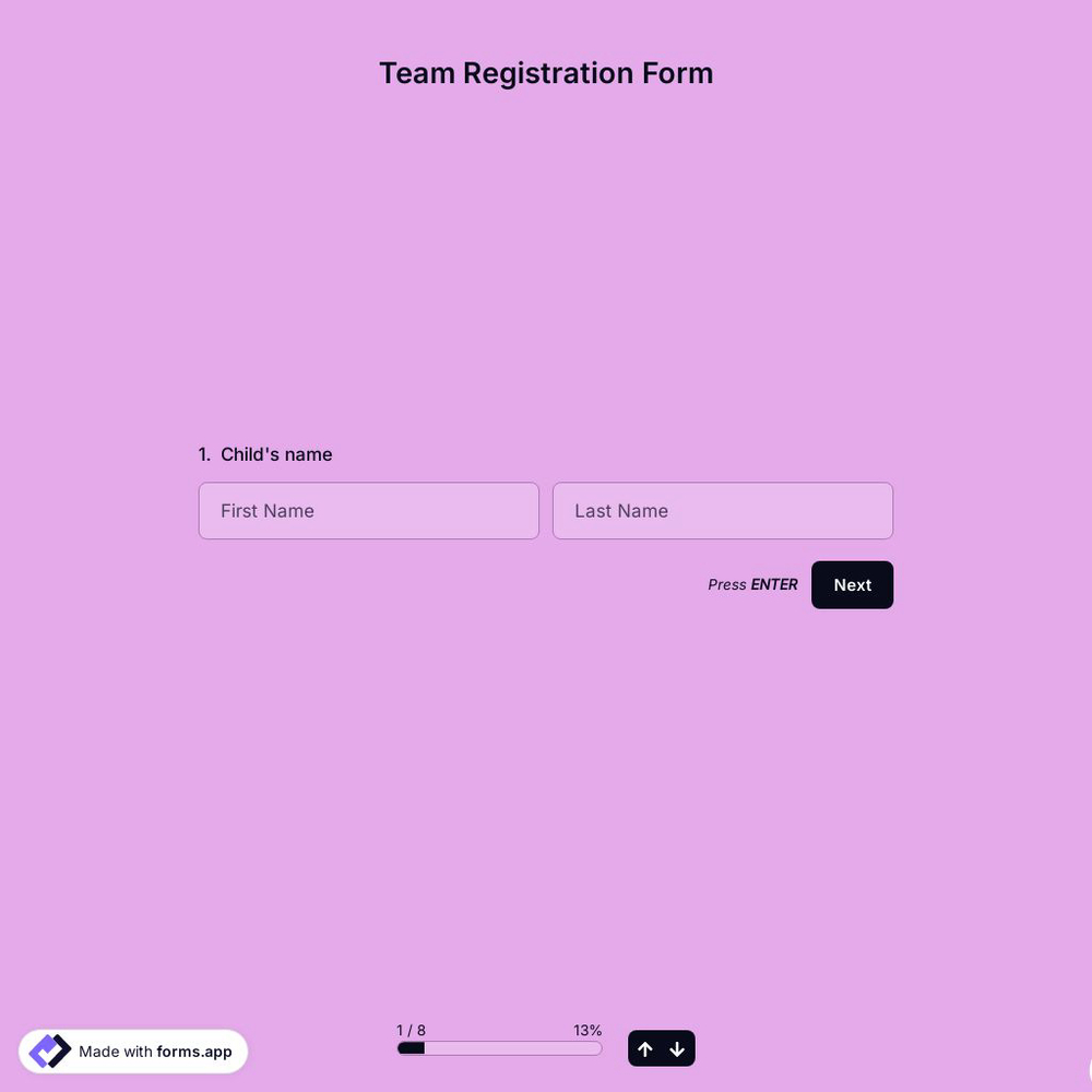 Team Registration Form