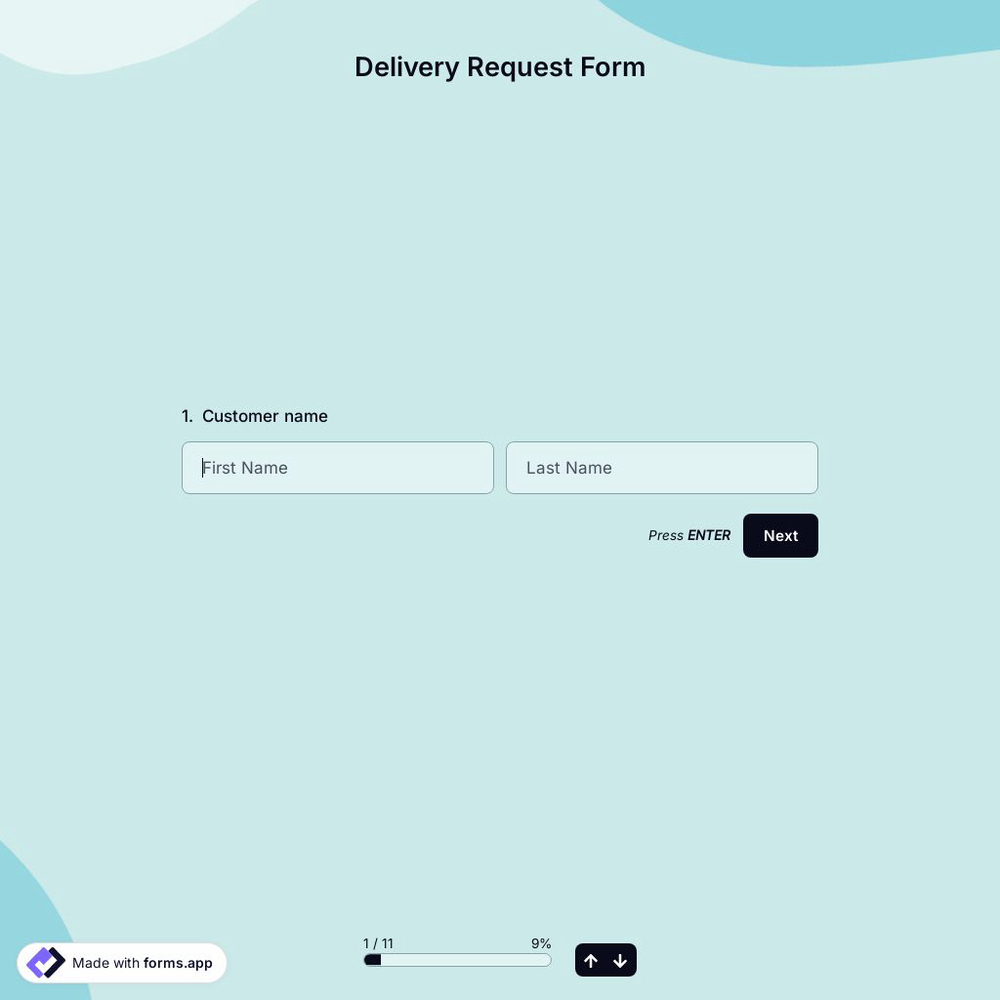 Delivery Request Form