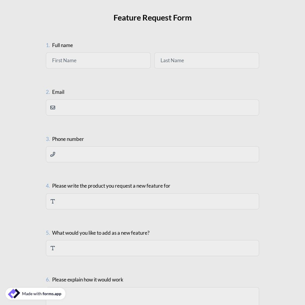 Feature Request Form