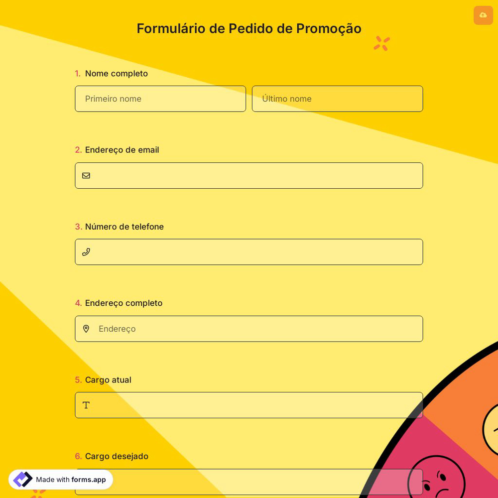 Formulário de Pedido de Promoção