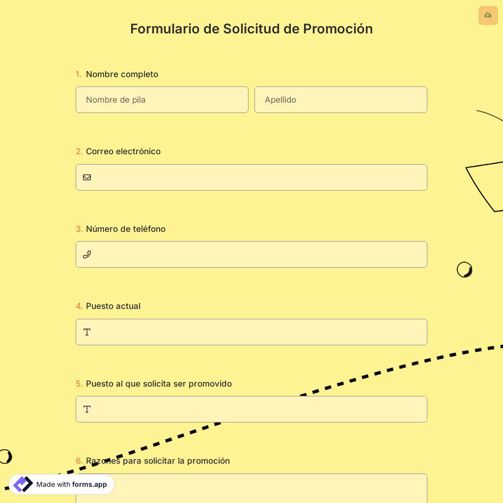 Formulario de Solicitud de Promoción