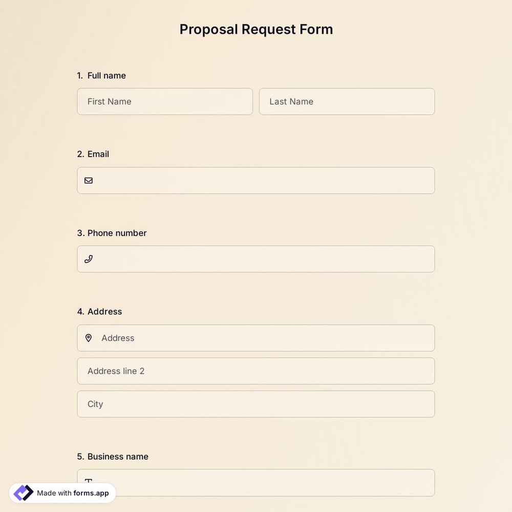 Proposal Request Form