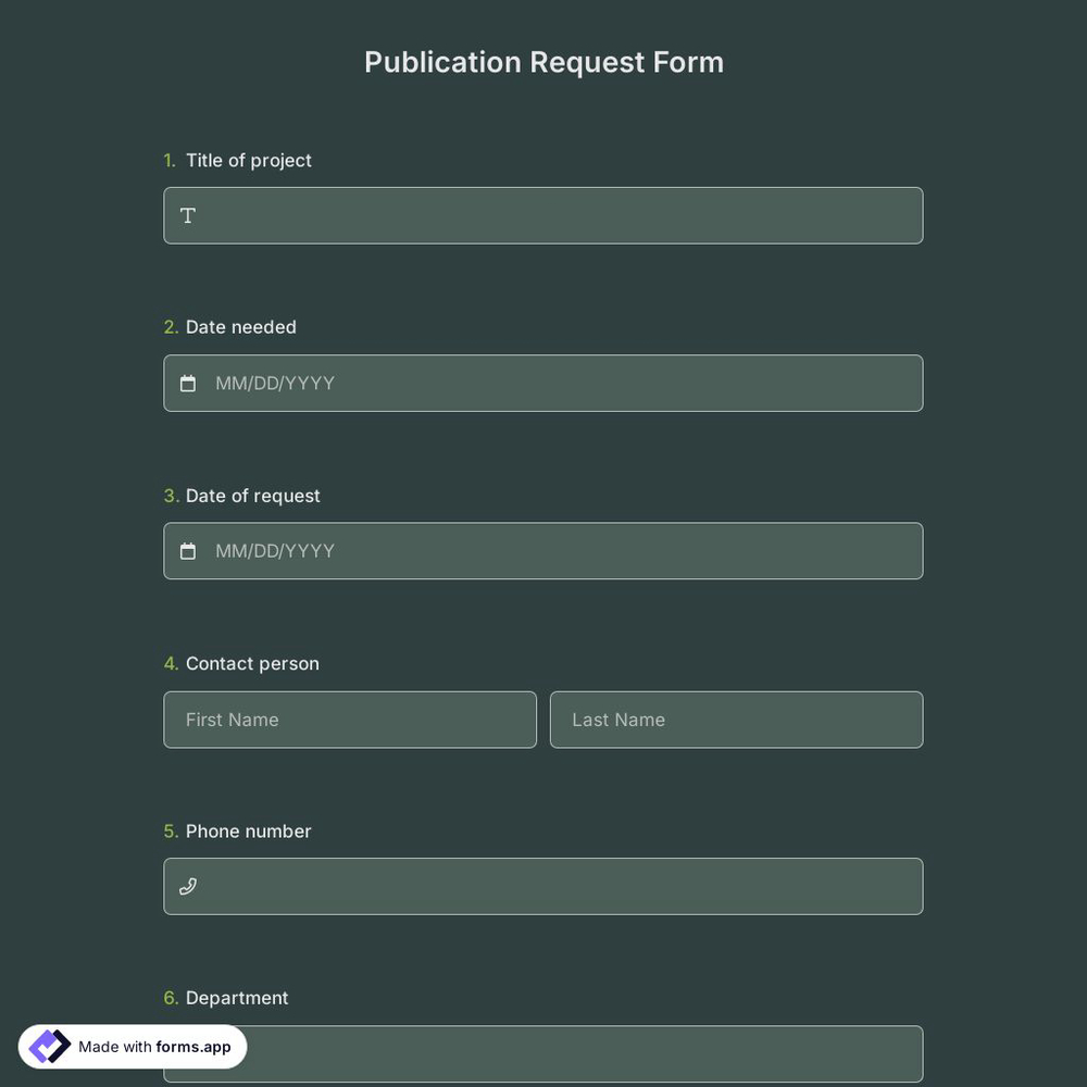Publication Request Form