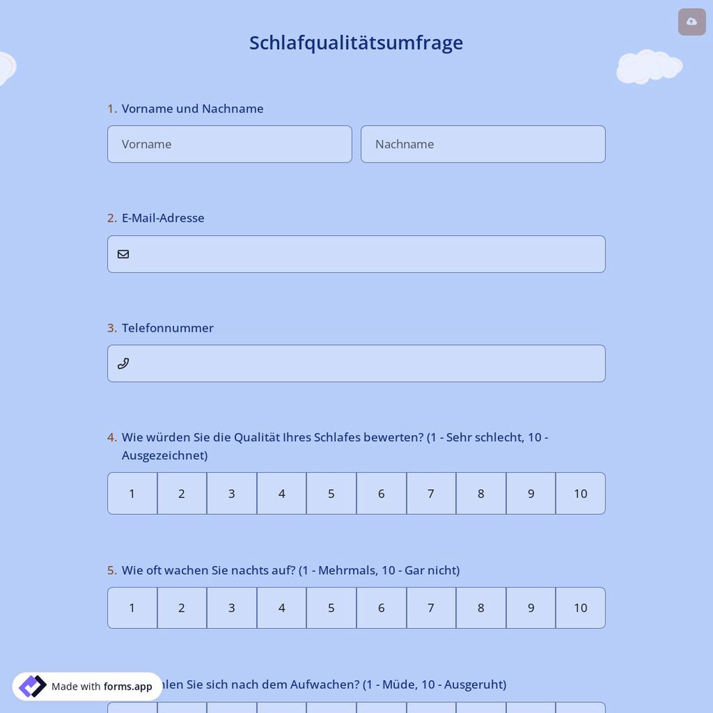 Schlafqualitätsumfrage