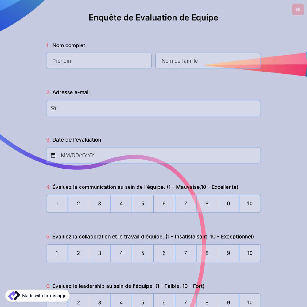 Enquête de Evaluation de Equipe