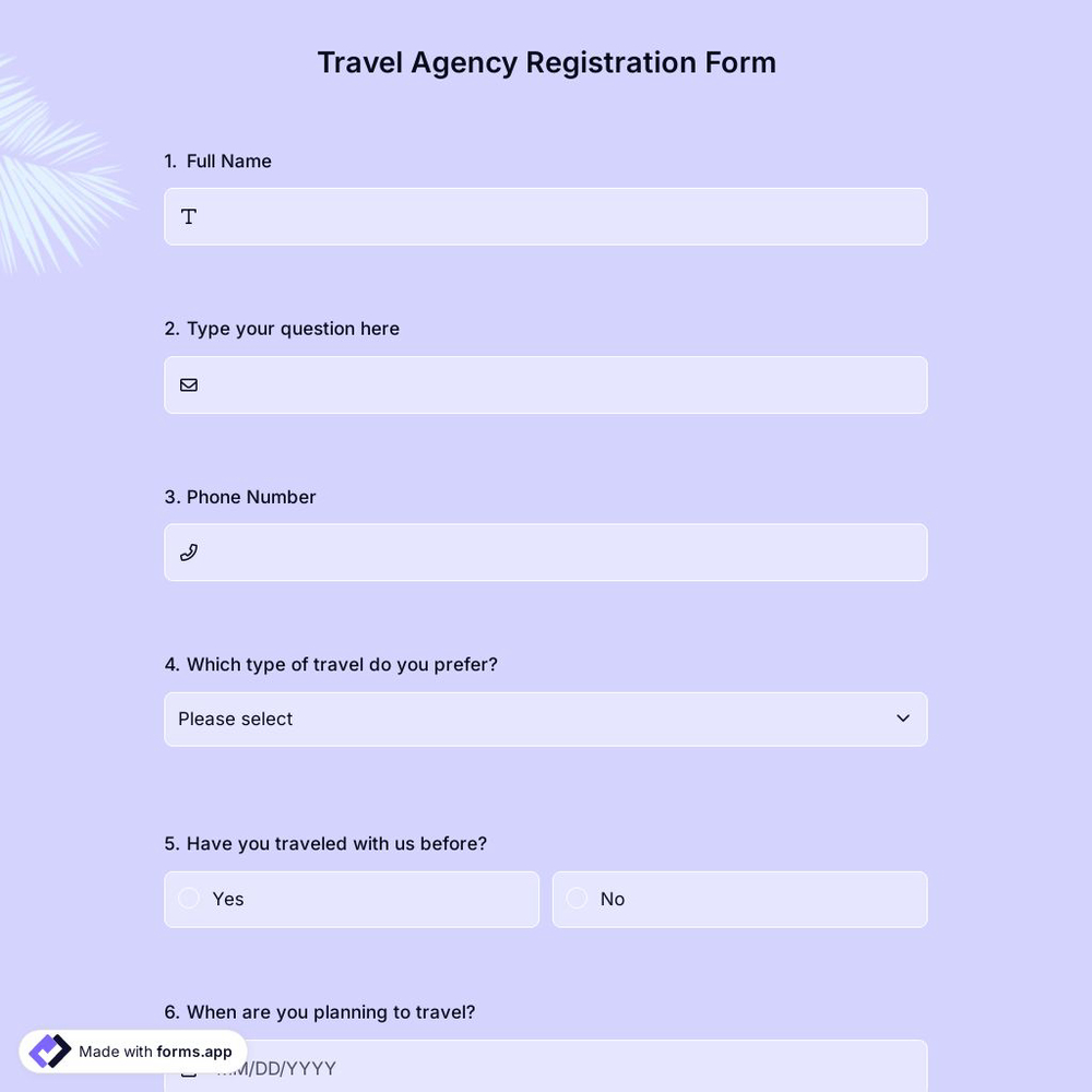 Travel Agency Registration Form