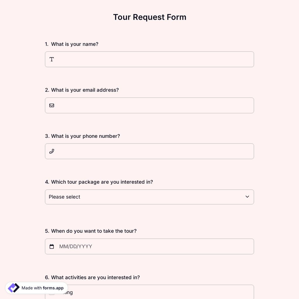 Tour Request Form