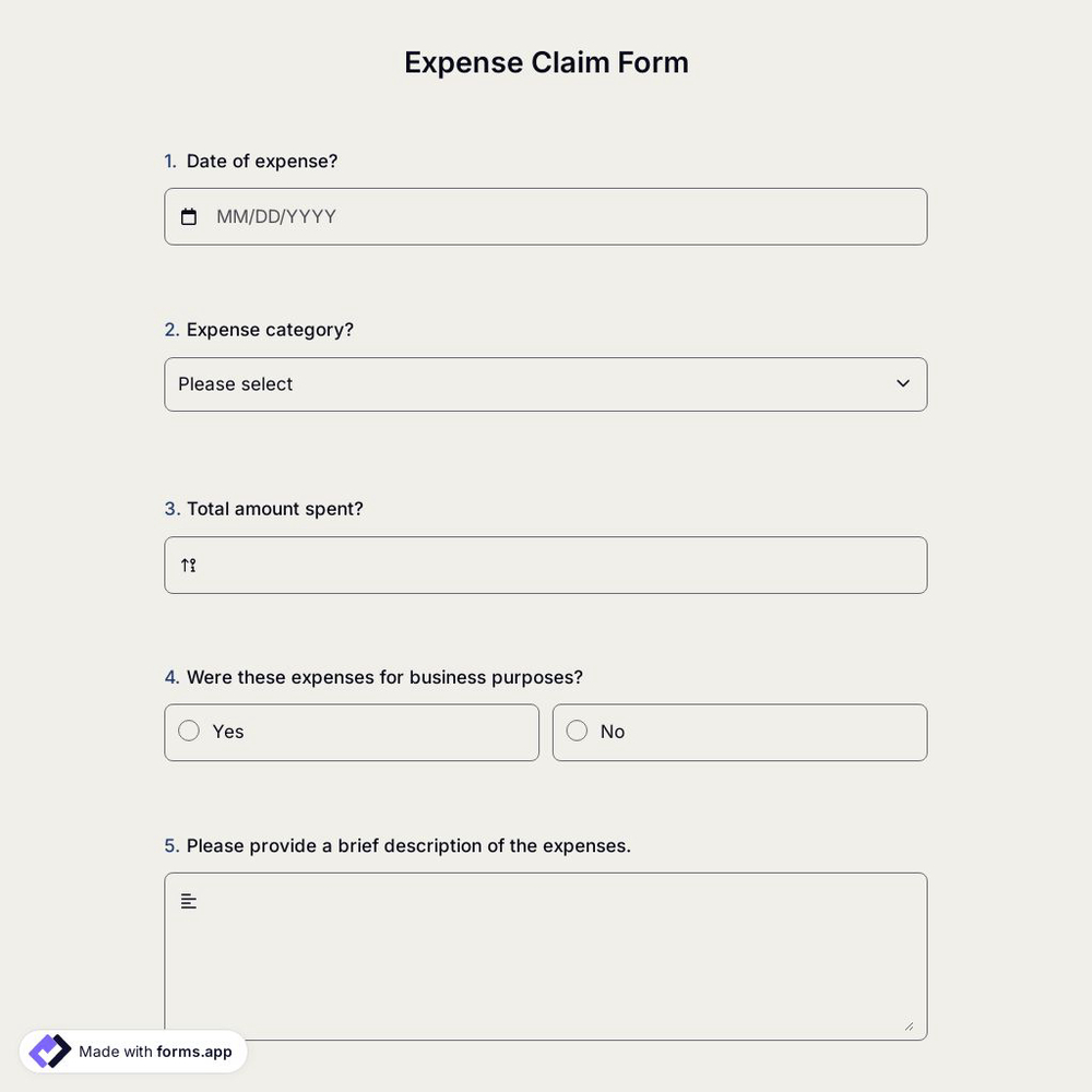 Expense Claim Form