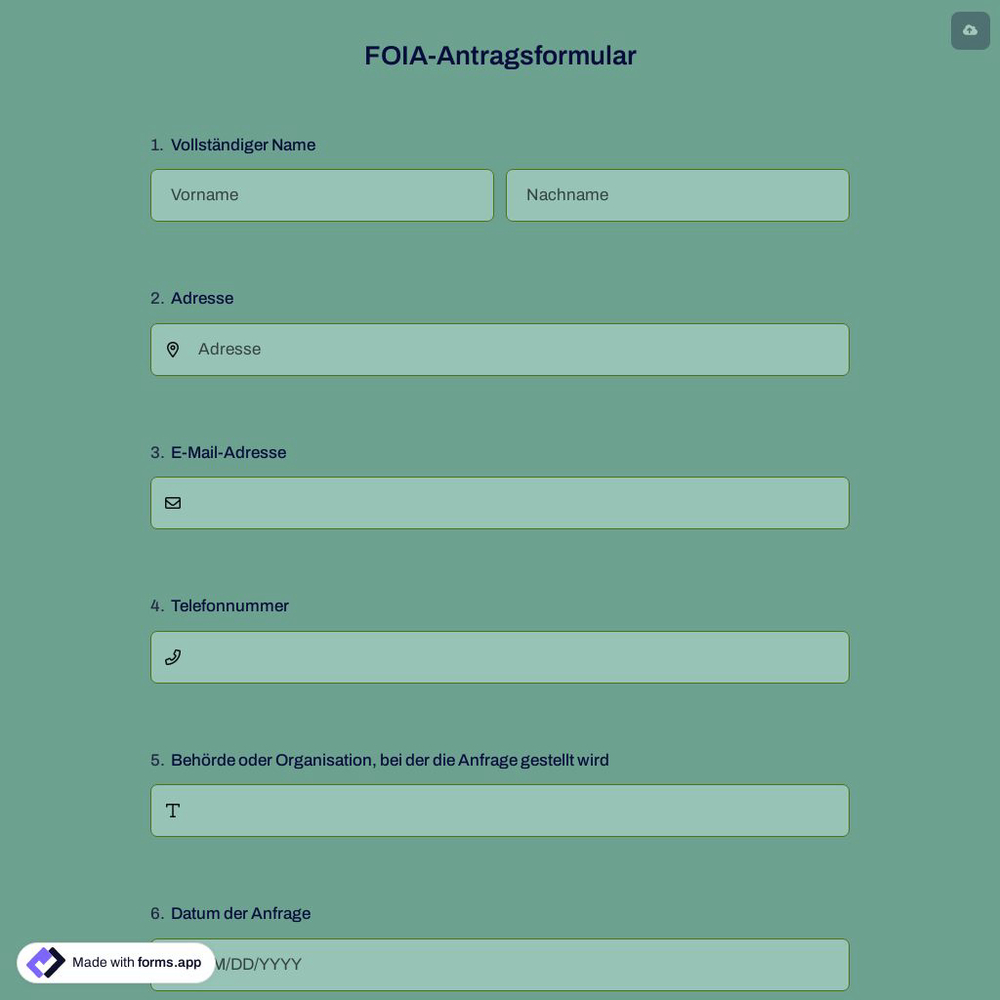 FOIA-Antragsformular