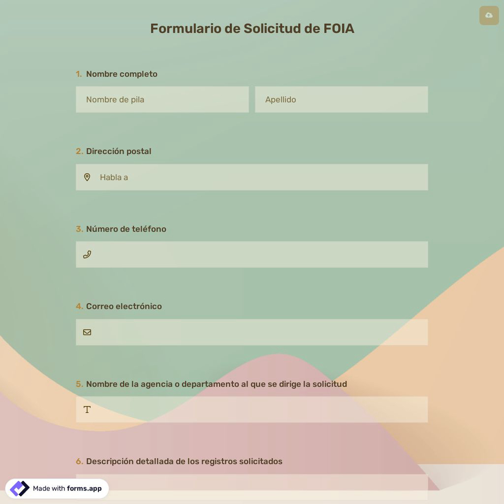 Formulario de Solicitud de FOIA