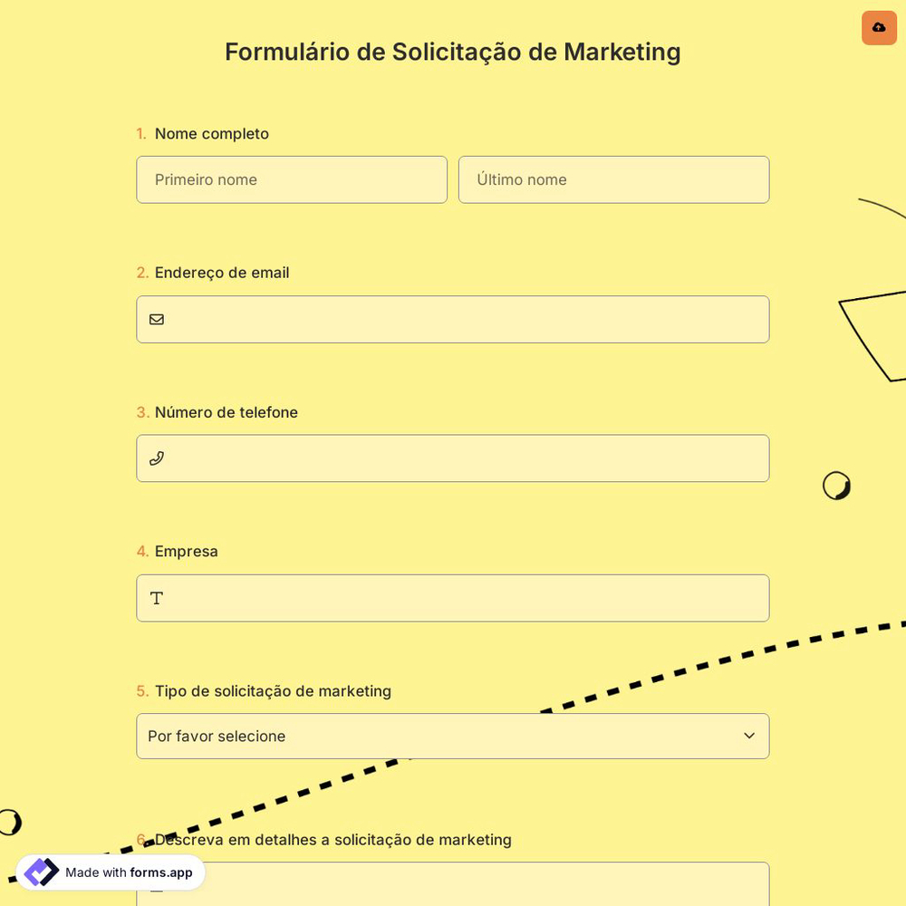 Formulário de Solicitação de Marketing