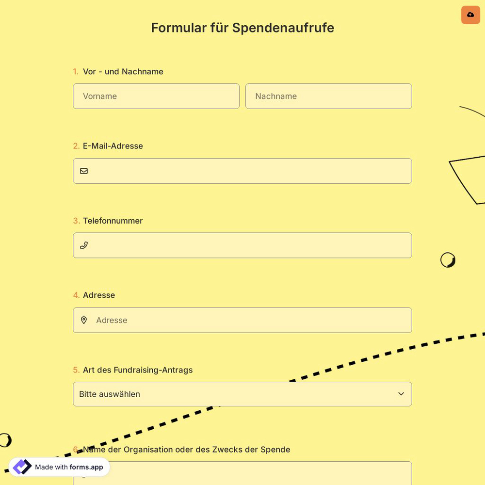 Formular für Spendenaufrufe
