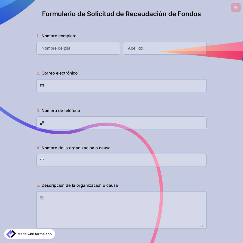 Formulario de Solicitud de Recaudación de Fondos
