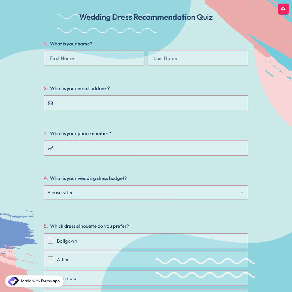 Wedding Dress Recommendation Quiz