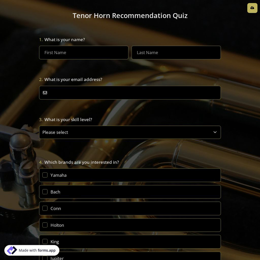 Tenor Horn Recommendation Quiz