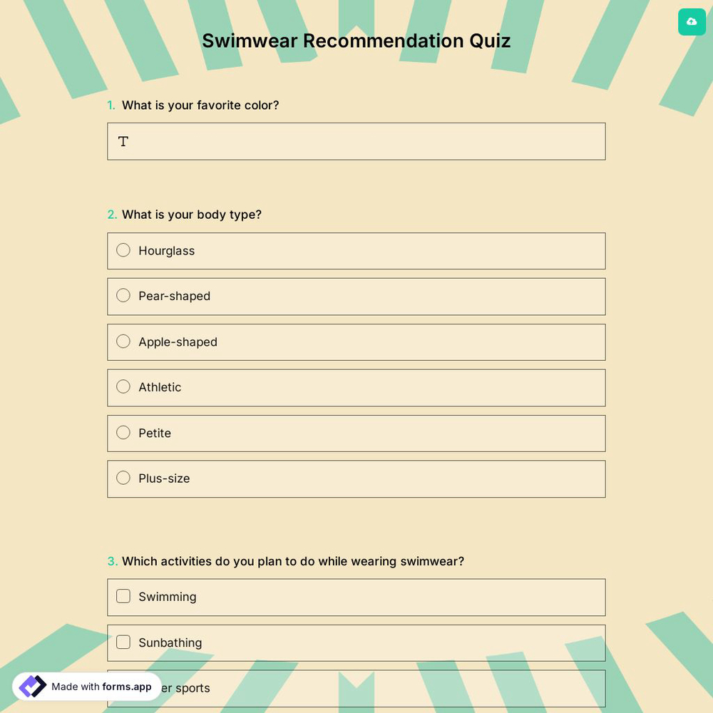 Swimwear Recommendation Quiz