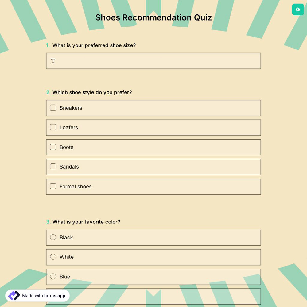 Shoes Recommendation Quiz