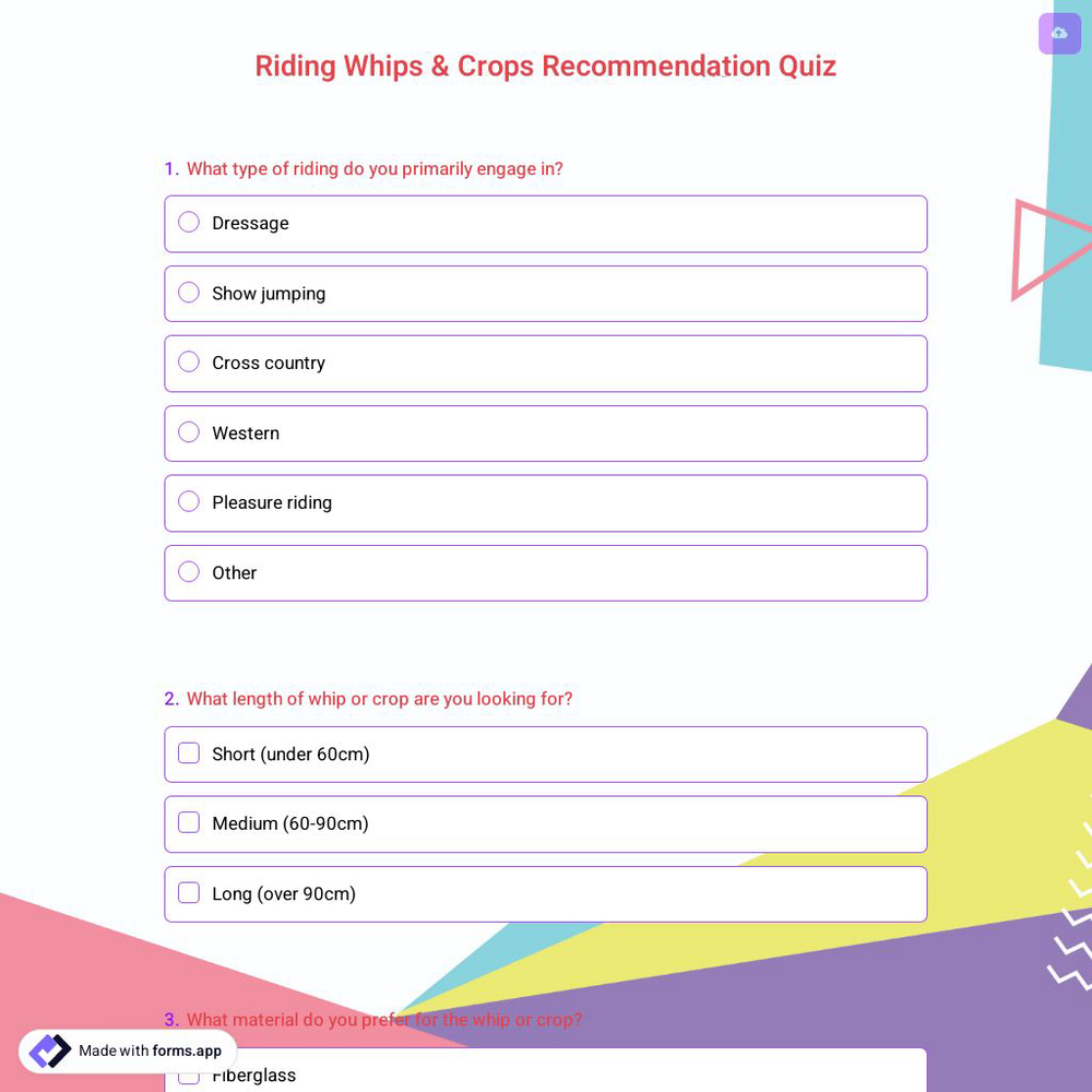 Riding Whips & Crops Recommendation Quiz