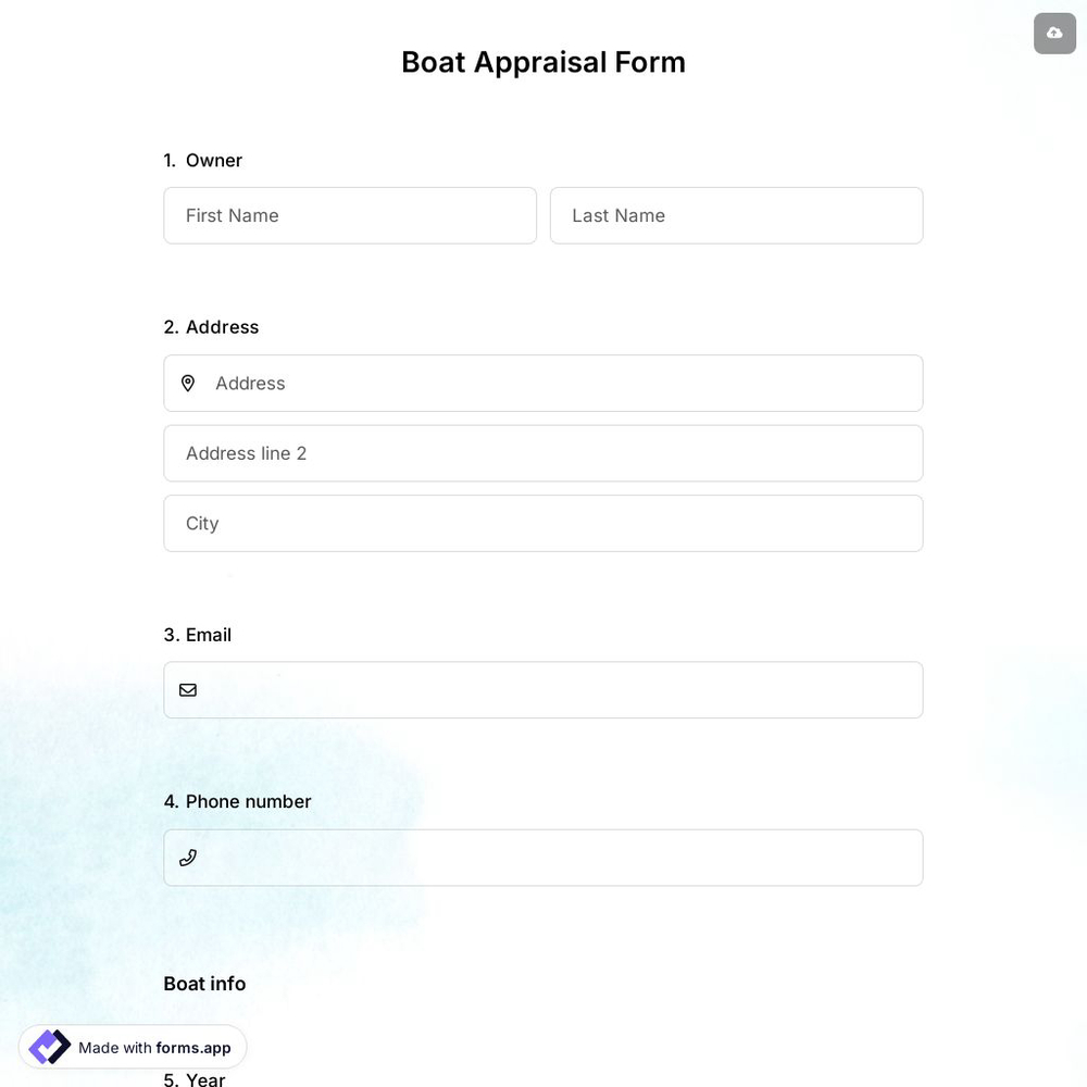 Boat Appraisal Form