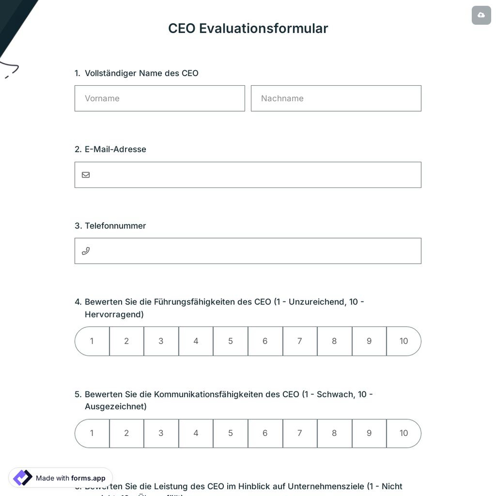 CEO Evaluationsformular