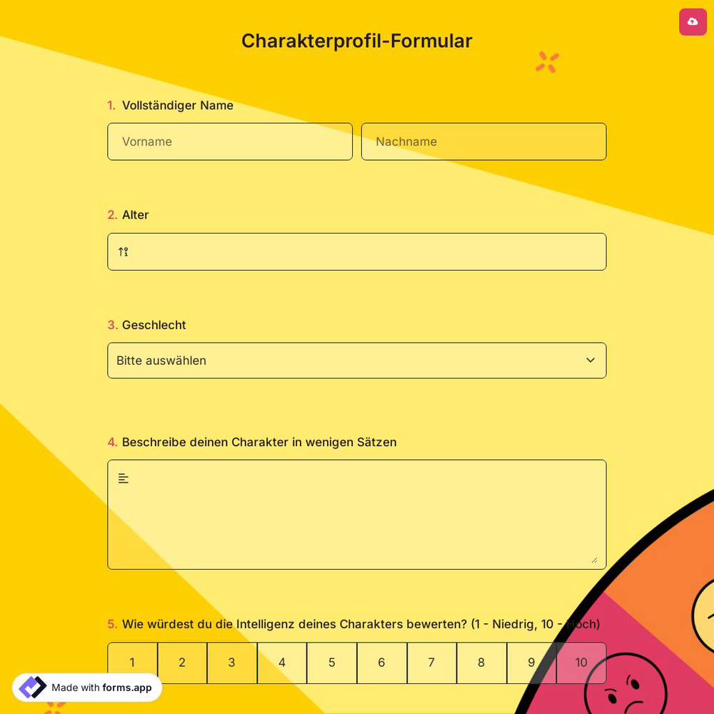Charakterprofil-Formular