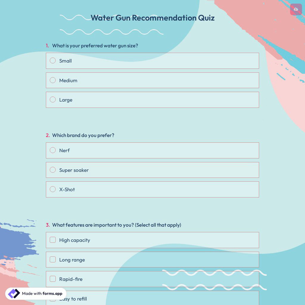 Water Gun Recommendation Quiz