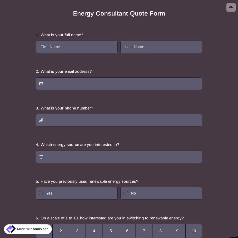 Energy Consultant Quote Form