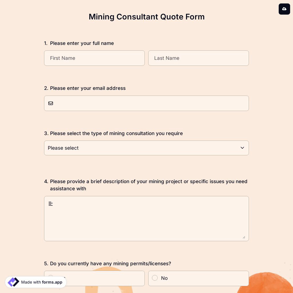 Mining Consultant Quote Form