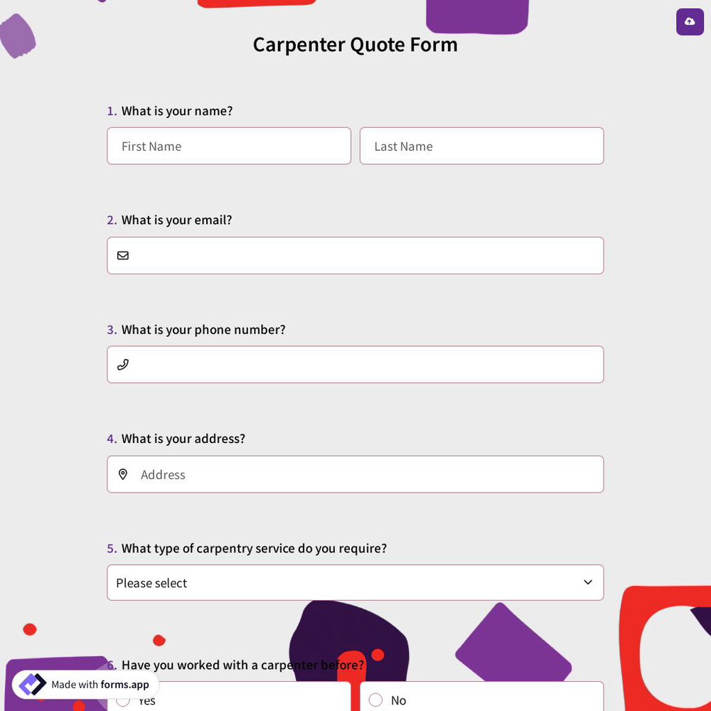 Carpenter Quote Form