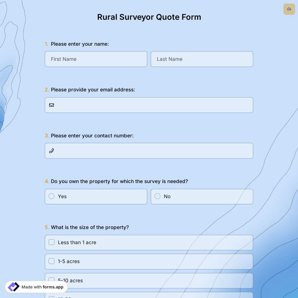 Rural Surveyor Quote Form
